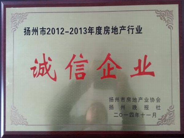 2012-2013年度房地产行业“诚信企业”